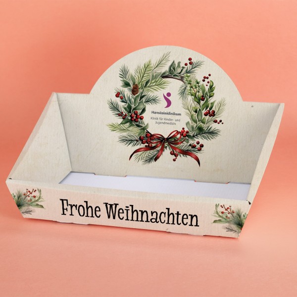 Kleiner Geschenkkorb zu Weihnachten mit Logo