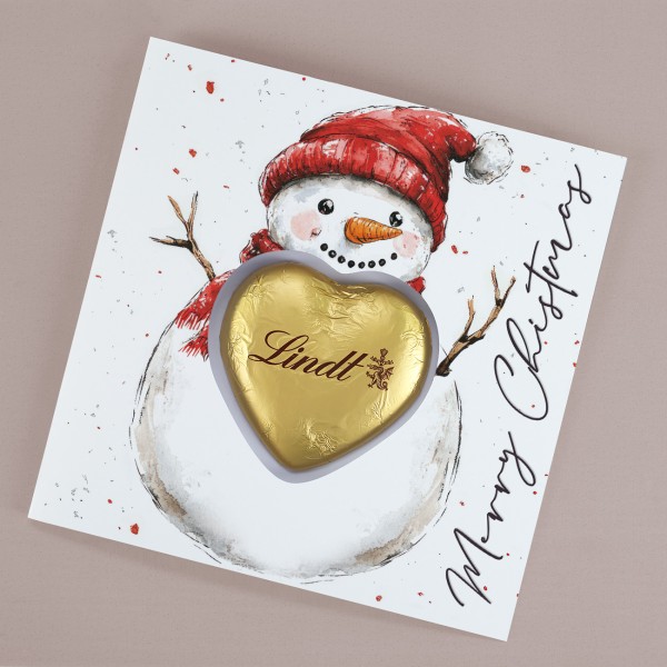 Merry Christmas - Lindt-Klappkarte mit Logo und Wunschtext